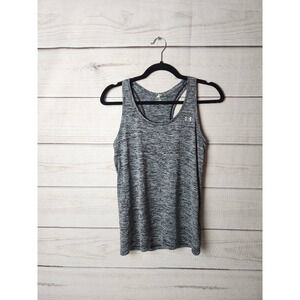Under Armour Womens Tank Top‎ Shirt Gray Black Heathered Heat Gear Racerback XS